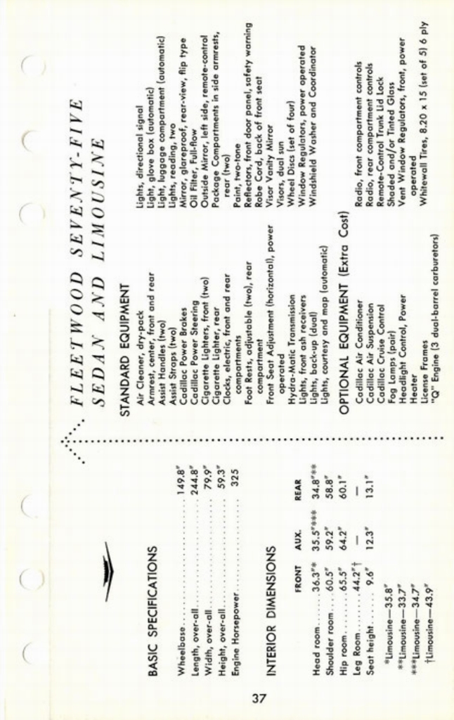 1960 Cadillac Salesmans Data Book Page 91